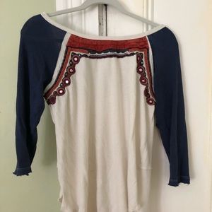 FREE PEOPLE 3/4 sleeve shirt